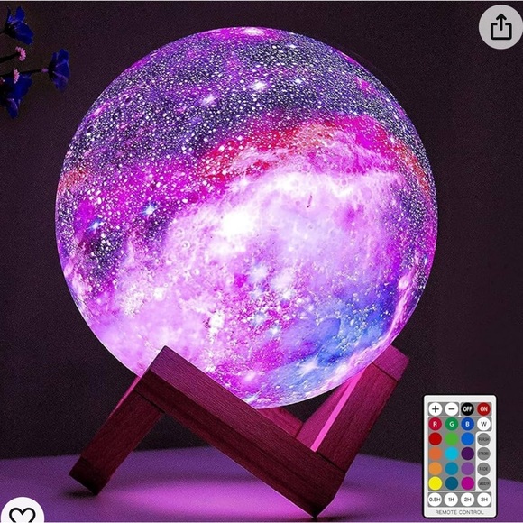 NWT BRIGHTWORLD 3D MOON / GALAXY LAMP WITH REMOTE - Picture 1 of 10